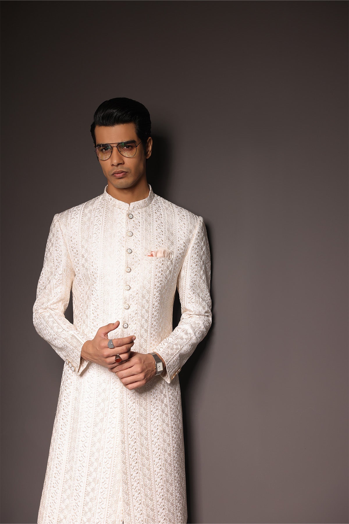 Mens White Pakistani Sherwani