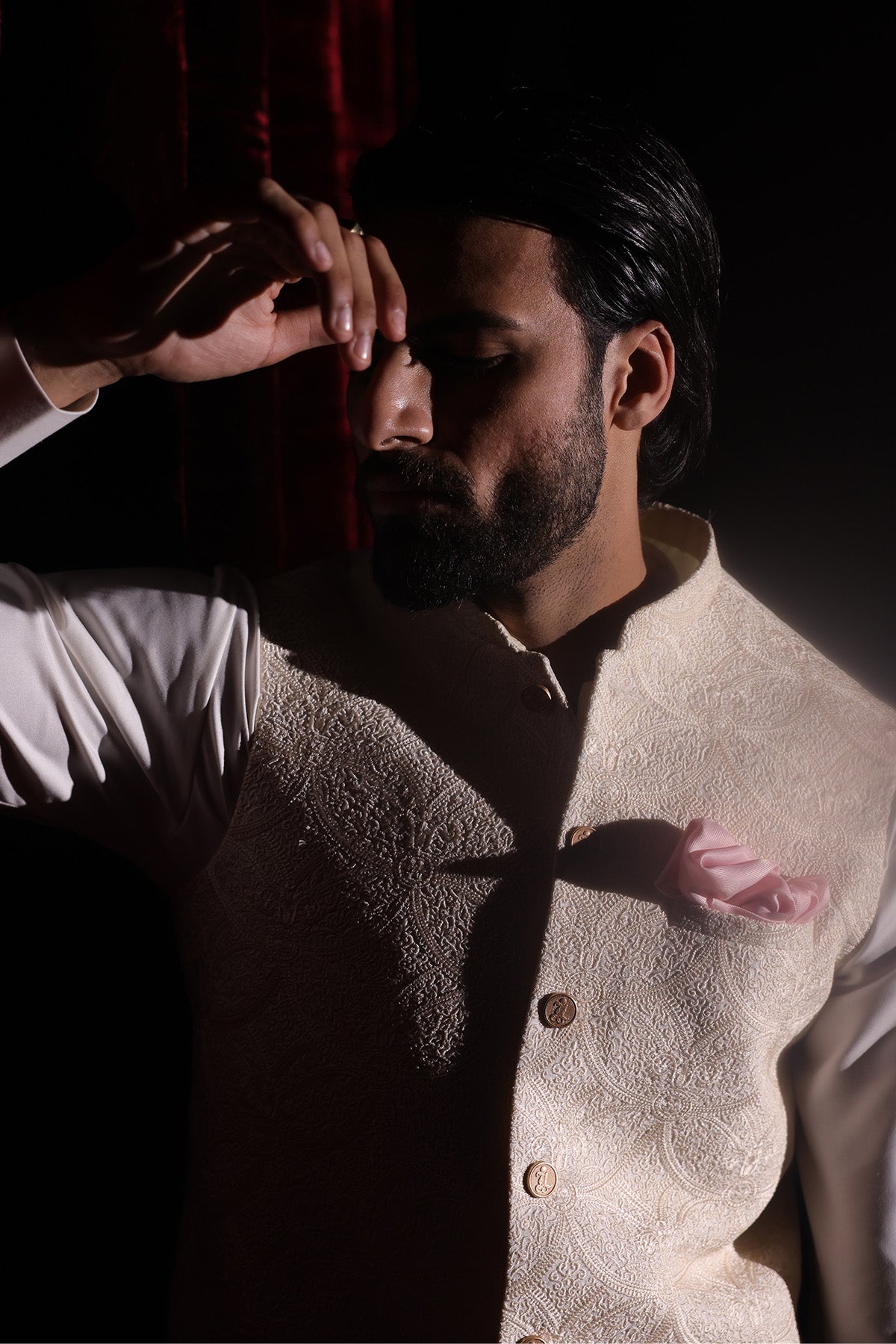 Off-White Embroidered Waistcoat - WC-292