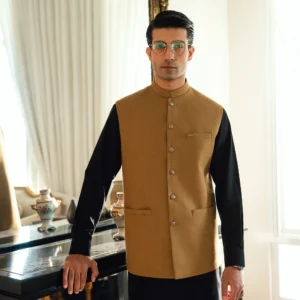 caramel Brown Suiting Waistcoat WS-2033