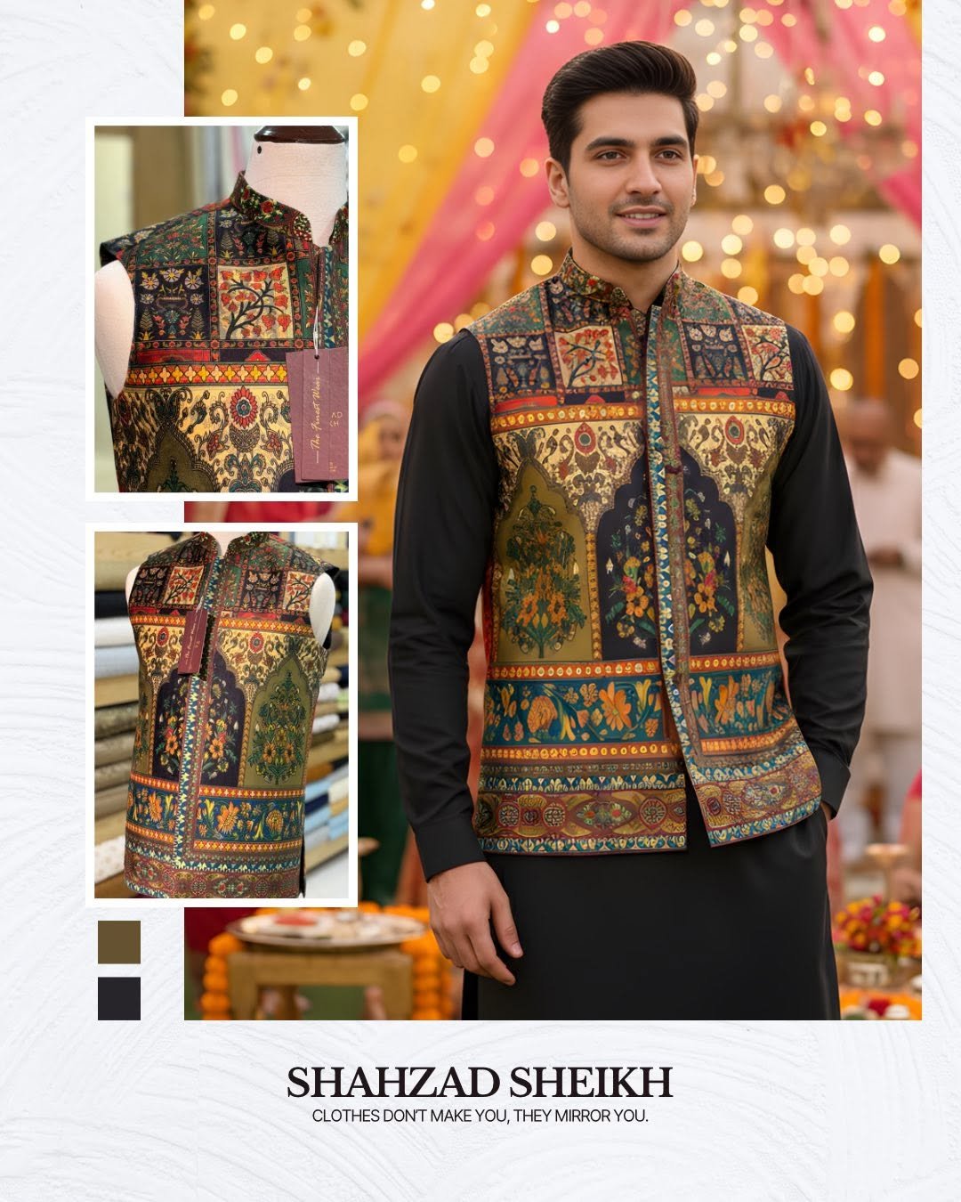 Heritage Mosaic Block Printed Velvet Waistcoat – WC-602