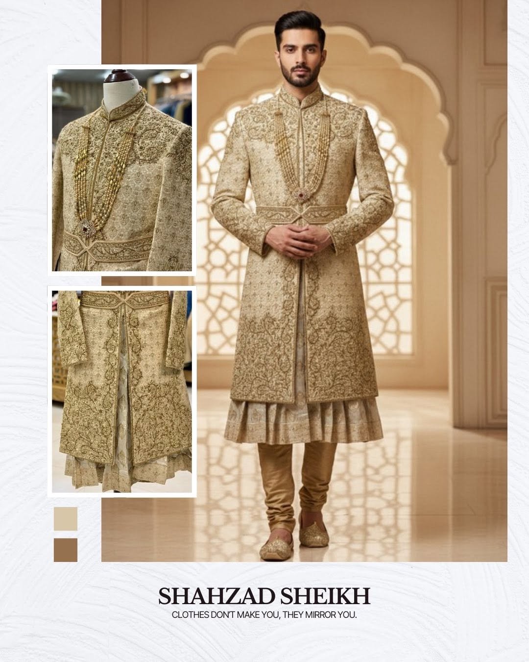 Exclusive Royal Golden Sherwani – Raw Silk | TD-2002