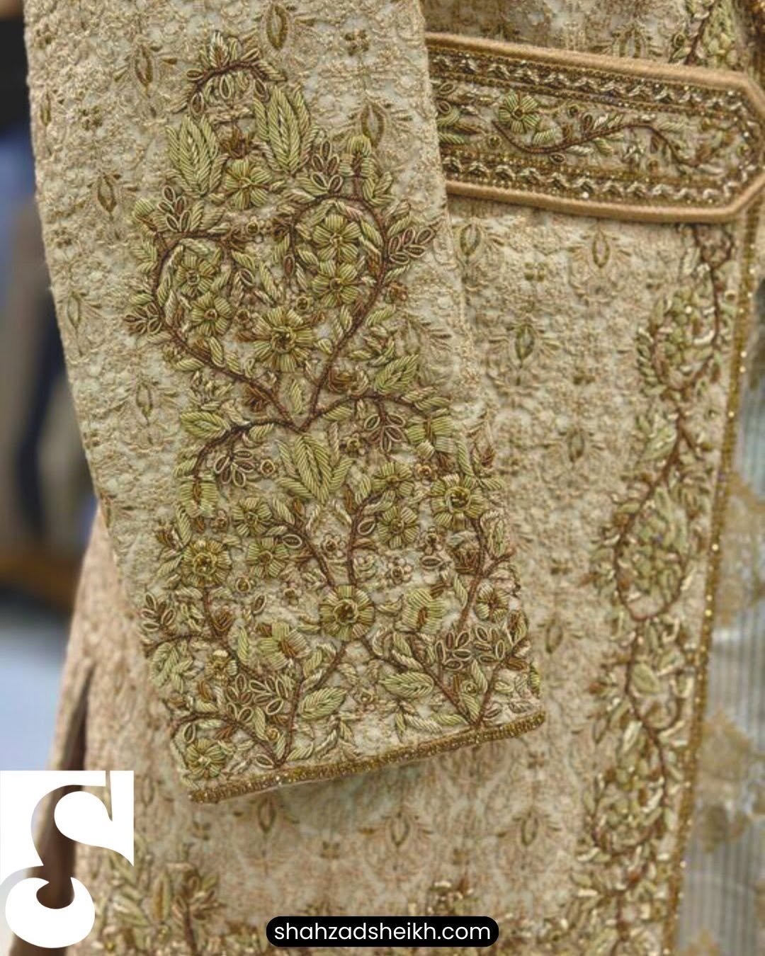 Exclusive Royal Golden Sherwani – Raw Silk | TD-2002 - Image 5