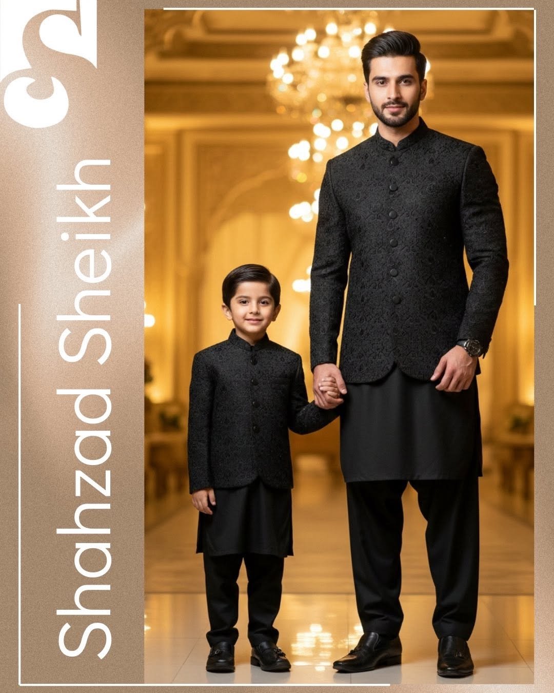 Midnight Black Hand-Embroidered Prince Coat – Premium Raw Silk | PC-0185