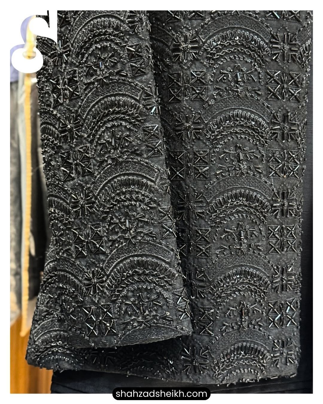 Black Royale Handcrafted Prince Suit With Full Inner & Pant – Raw Silk | TDPC-085 - Image 6