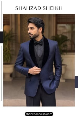 Blue Jamawar 3-Piece Suit – Exclusive Fabric | 3PC-1002