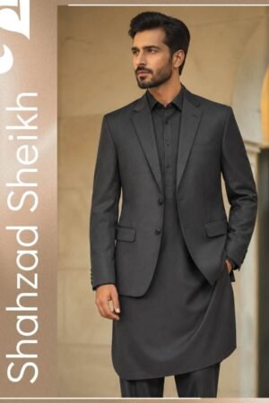 Classic Black Winter 3-Piece Imported Suiting Coat Suit | COATSUIT-5683