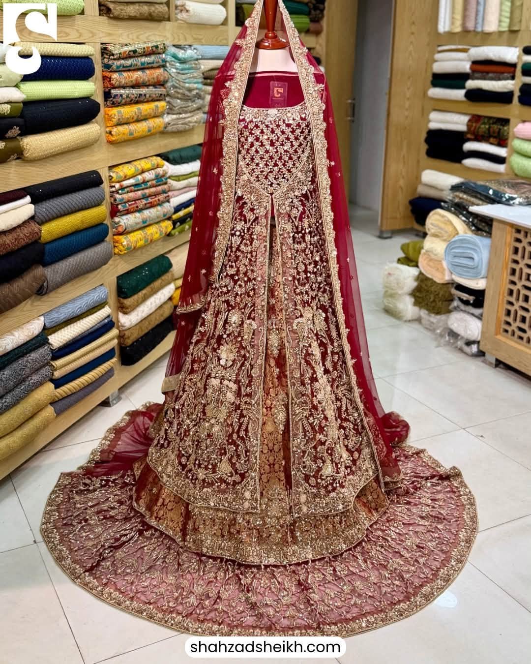 Royal Rajastani Bridal Barat Lehenga – Jamawar & Net Handwork | RL-001 - Image 2