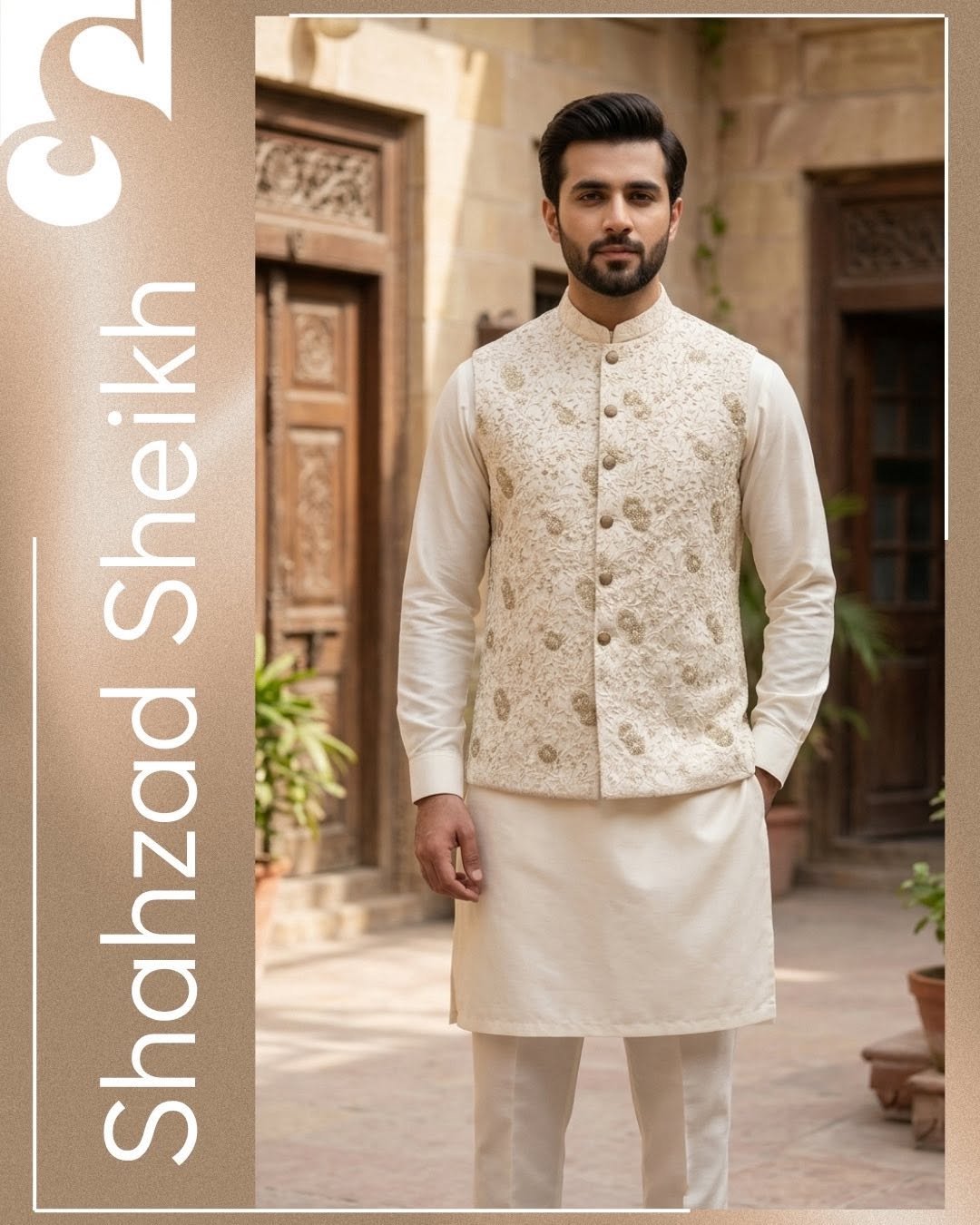 ST Masuri Royale Handwork Waistcoat – Thread & Glitter Embroidery | WC-604