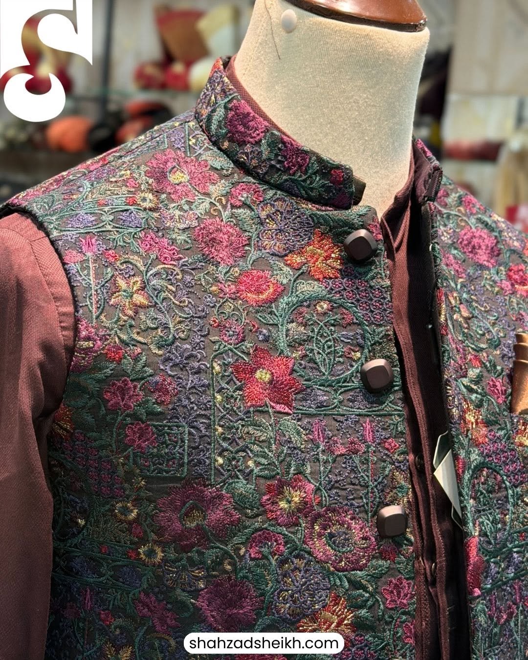 ST Masuri Royale Threadwork Waistcoat – Premium Masuri Fabric | WC-603 - Image 3
