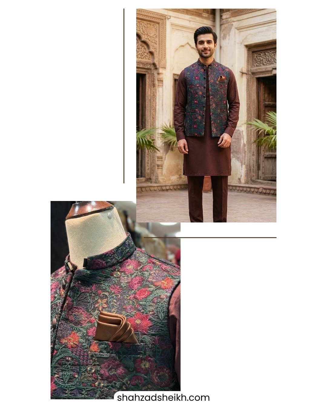 ST Masuri Royale Threadwork Waistcoat – Premium Masuri Fabric | WC-603 - Image 4